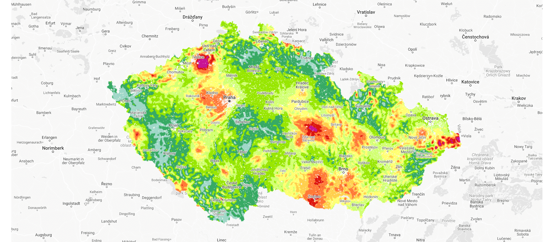 graf mapa ČR