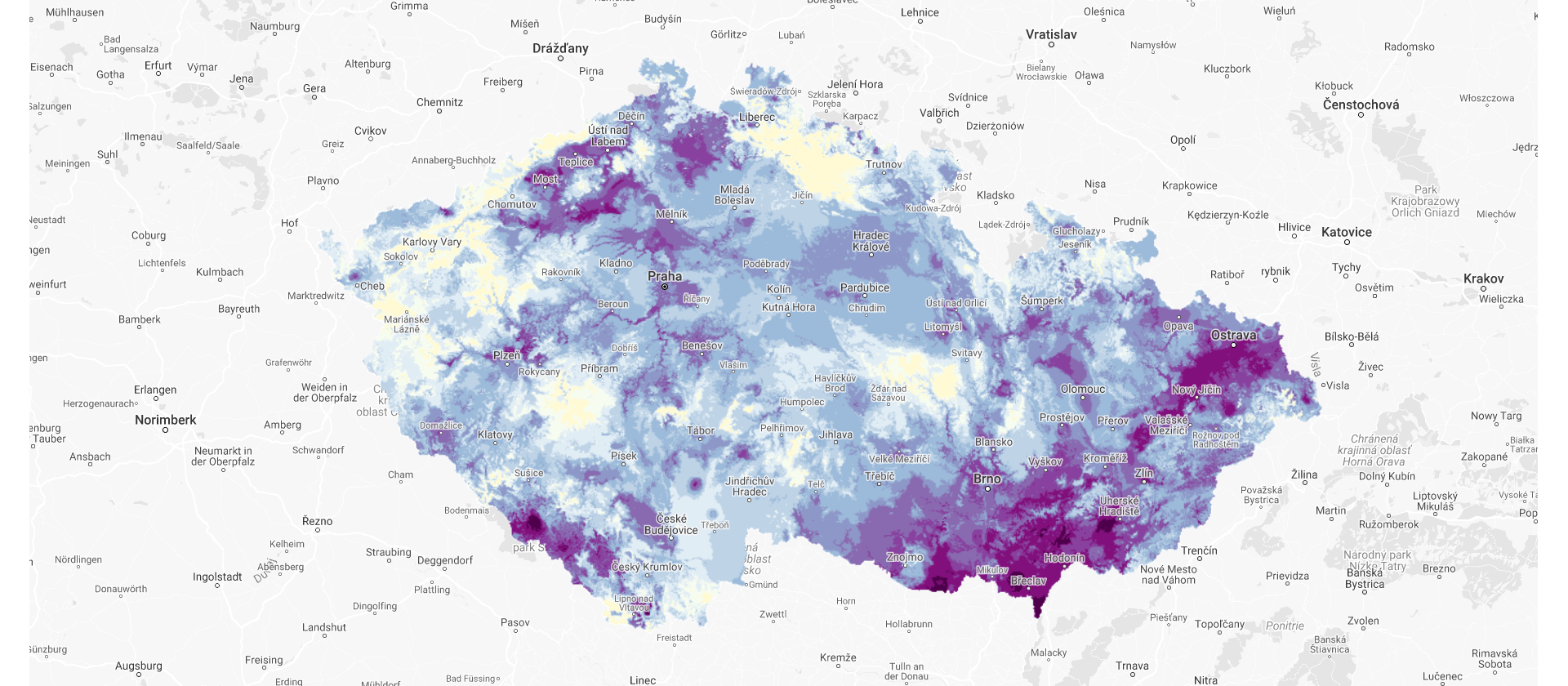 graf mapa ČR