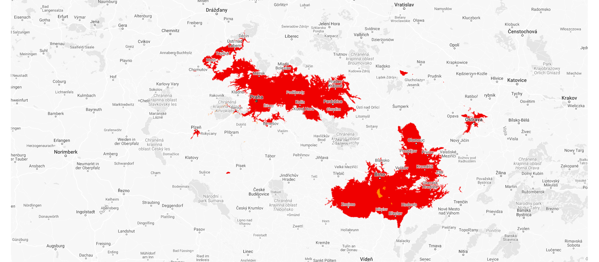 graf mapa ČR