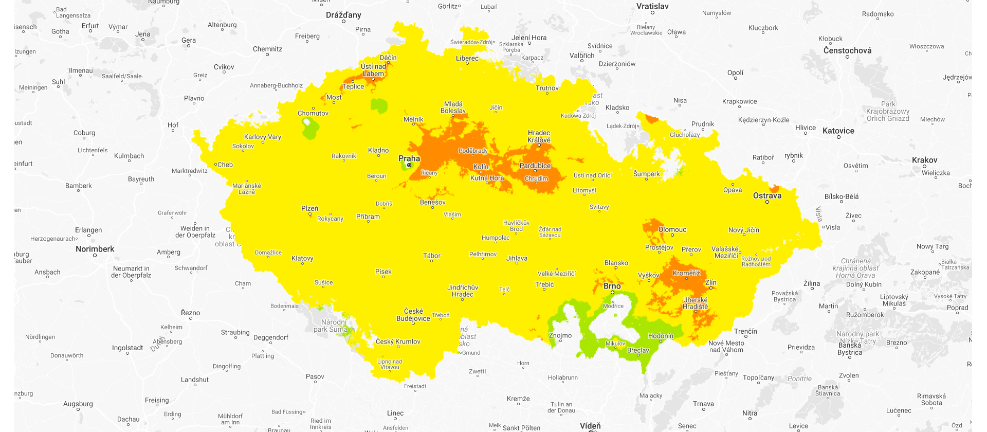 graf mapa ČR