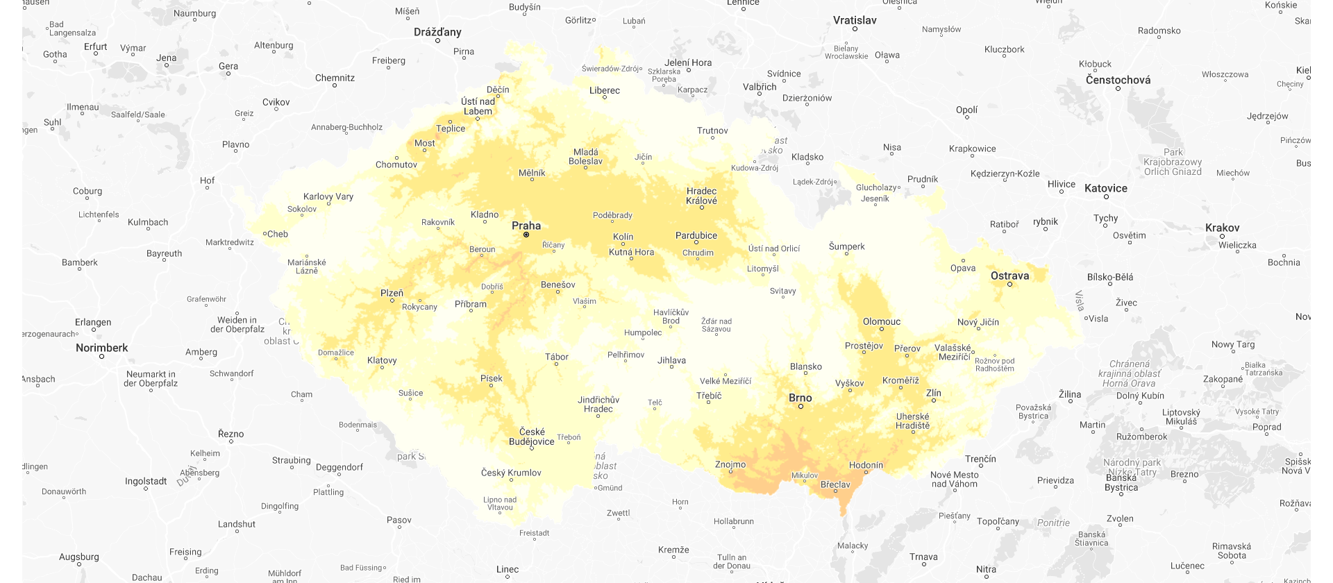 graf mapa ČR