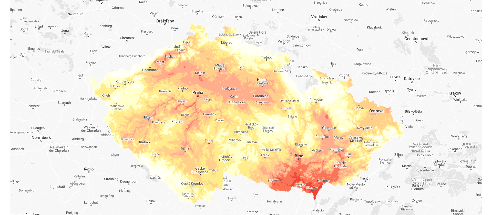 graf mapa ČR