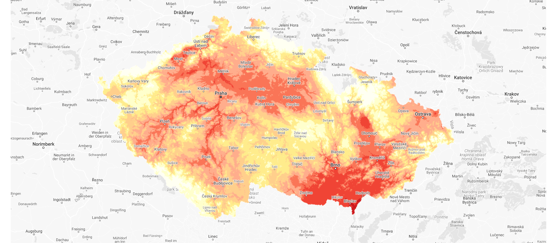 graf mapa ČR