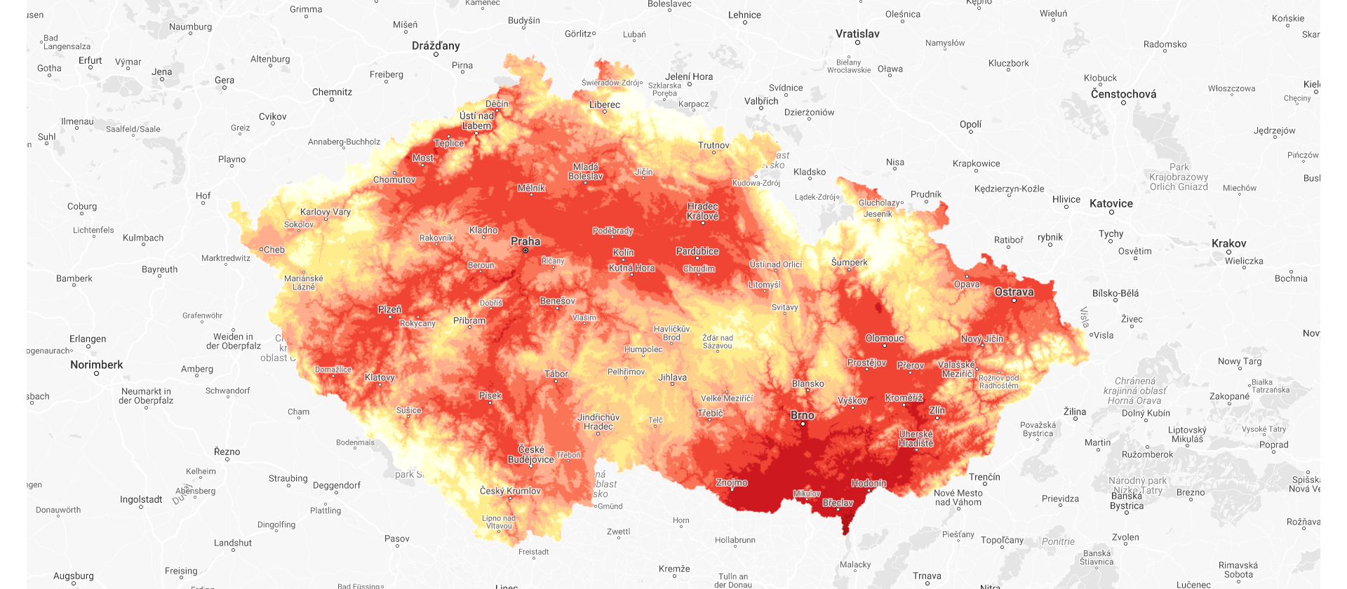 graf mapa ČR