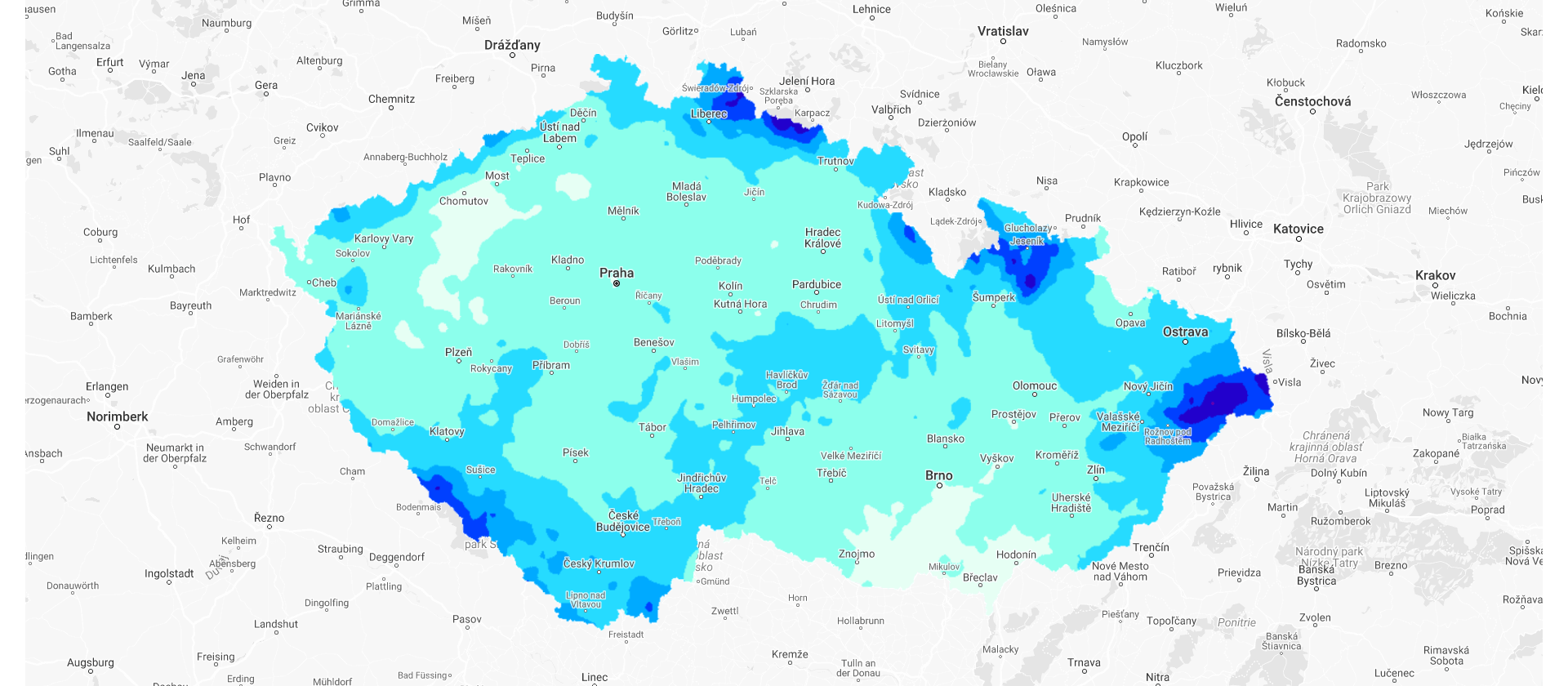 graf mapa ČR