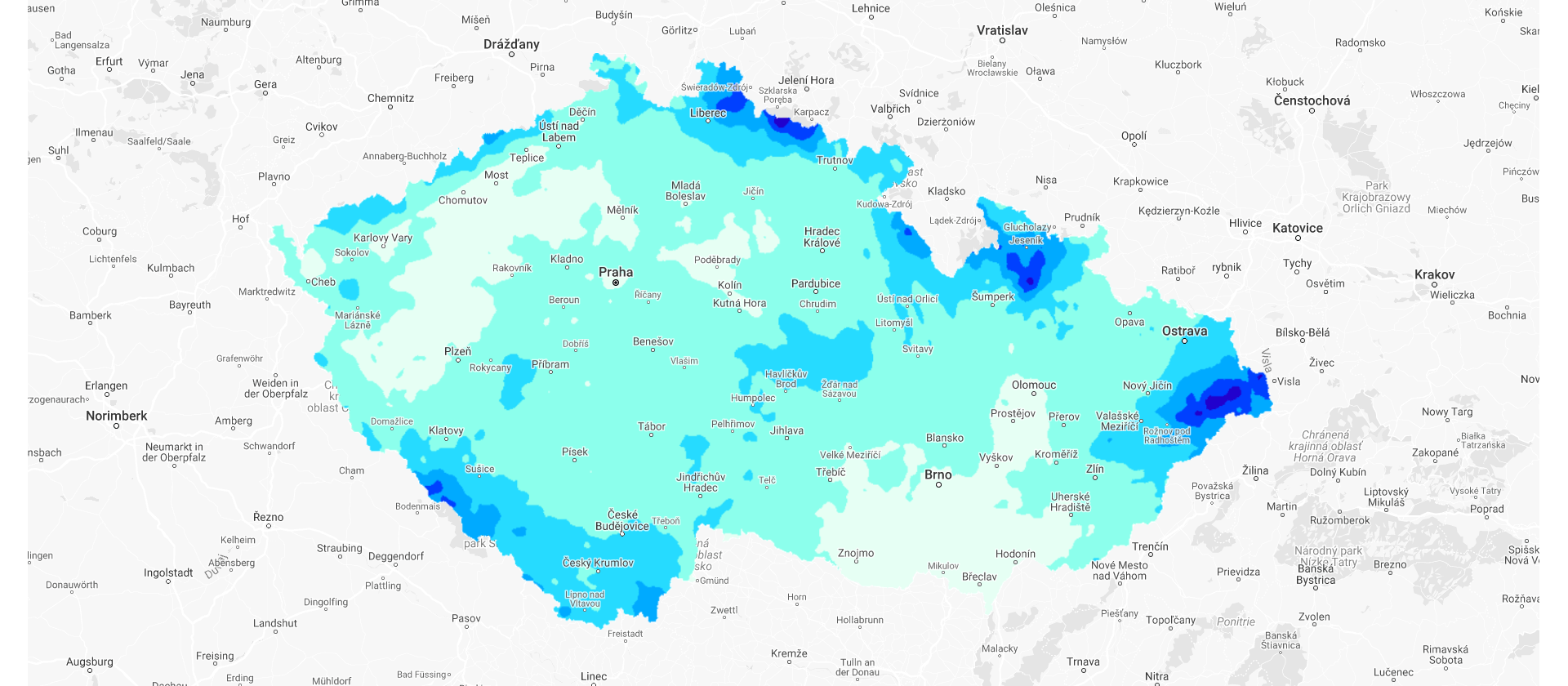 graf mapa ČR