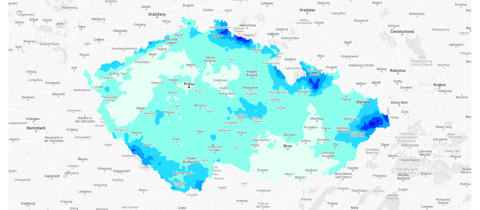 graf mapa ČR